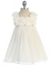 Chiffon Knee Length Flower Girl Dress With Rosebuds